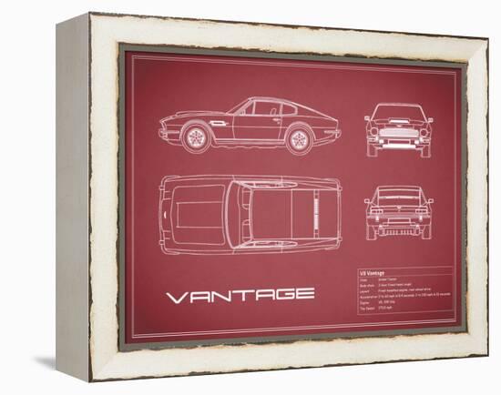 Aston V8 Vantage-Maroon-Mark Rogan-Framed Stretched Canvas