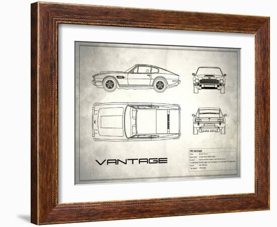 Aston V8 Vantage White-Mark Rogan-Framed Art Print