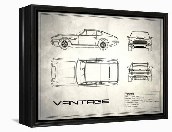 Aston V8 Vantage White-Mark Rogan-Framed Stretched Canvas