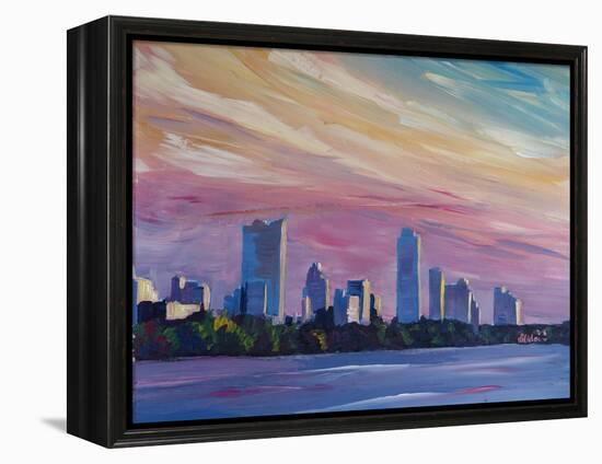 Astonishing Austin Texas Skyline At Dusk-Markus Bleichner-Framed Stretched Canvas