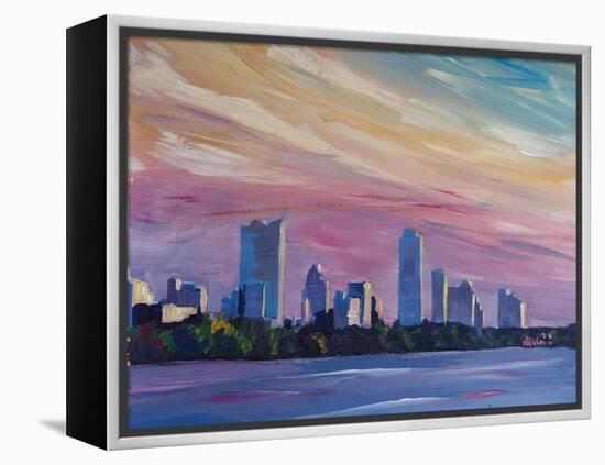 Astonishing Austin Texas Skyline At Dusk-Markus Bleichner-Framed Stretched Canvas