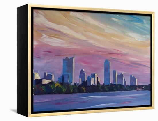 Astonishing Austin Texas Skyline At Dusk-Markus Bleichner-Framed Stretched Canvas