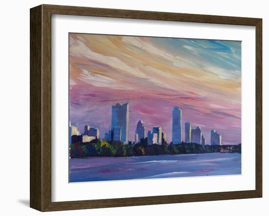 Astonishing Austin Texas Skyline At Dusk-Markus Bleichner-Framed Art Print