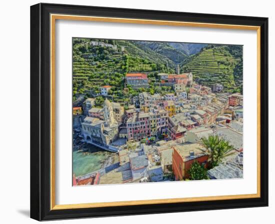 Astonishing Vernazza Cinque Terre Italy IV-Markus Bleichner-Framed Art Print