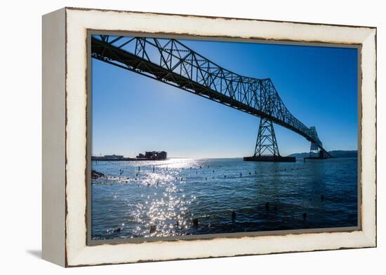 Astoria-Megler Bridge over the Columbia River, Astoria, Oregon-Mark A Johnson-Framed Premier Image Canvas