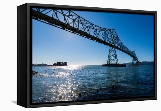 Astoria-Megler Bridge over the Columbia River, Astoria, Oregon-Mark A Johnson-Framed Premier Image Canvas