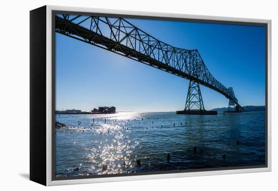 Astoria-Megler Bridge over the Columbia River, Astoria, Oregon-Mark A Johnson-Framed Premier Image Canvas