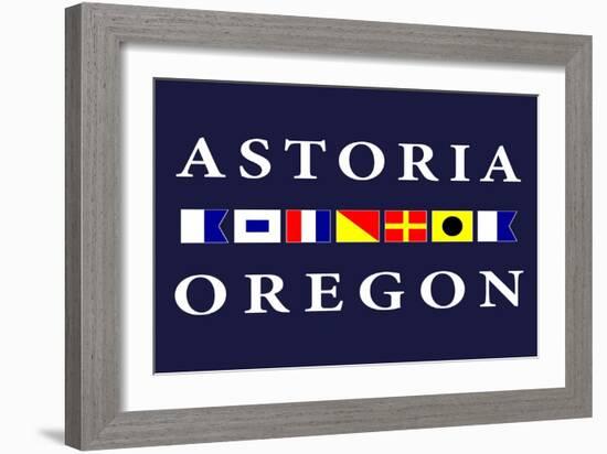 Astoria, Oregon - Nautical Flags-Lantern Press-Framed Art Print