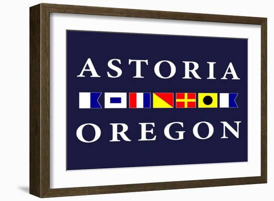 Astoria, Oregon - Nautical Flags-Lantern Press-Framed Art Print