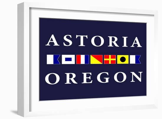 Astoria, Oregon - Nautical Flags-Lantern Press-Framed Art Print