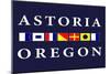 Astoria, Oregon - Nautical Flags-Lantern Press-Mounted Art Print