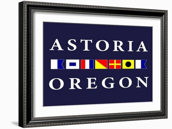 Astoria, Oregon - Nautical Flags-Lantern Press-Framed Art Print