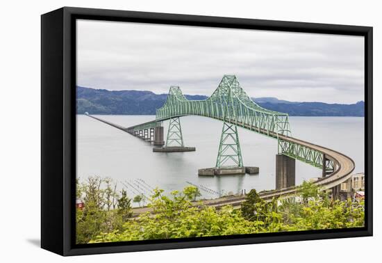 Astoria, Oregon, USA. The Astoria-Megler bridge across the Columbia River.-Emily Wilson-Framed Premier Image Canvas