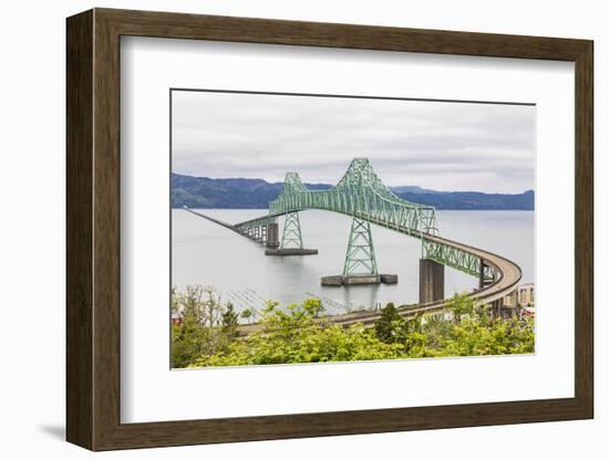 Astoria, Oregon, USA. The Astoria-Megler bridge across the Columbia River.-Emily Wilson-Framed Photographic Print