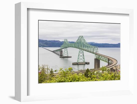 Astoria, Oregon, USA. The Astoria-Megler bridge across the Columbia River.-Emily Wilson-Framed Photographic Print