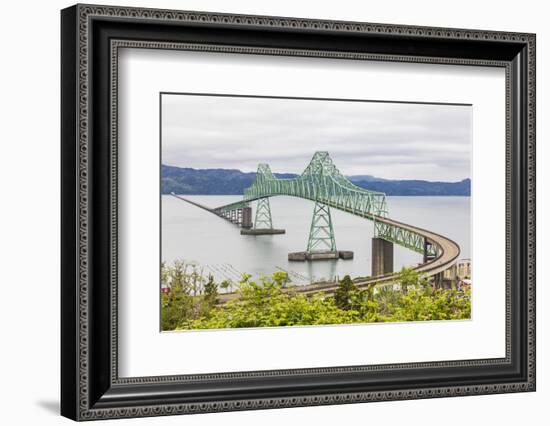 Astoria, Oregon, USA. The Astoria-Megler bridge across the Columbia River.-Emily Wilson-Framed Photographic Print