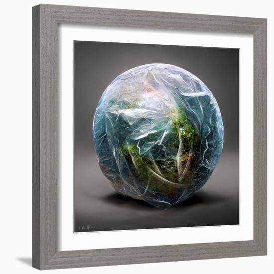 Astro Cruise 15 - Earth Wrapped in a Plastic Bag-Ben Heine-Framed Giclee Print