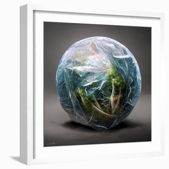 Astro Cruise 15 - Earth Wrapped in a Plastic Bag-Ben Heine-Framed Giclee Print