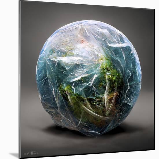 Astro Cruise 15 - Earth Wrapped in a Plastic Bag-Ben Heine-Mounted Giclee Print