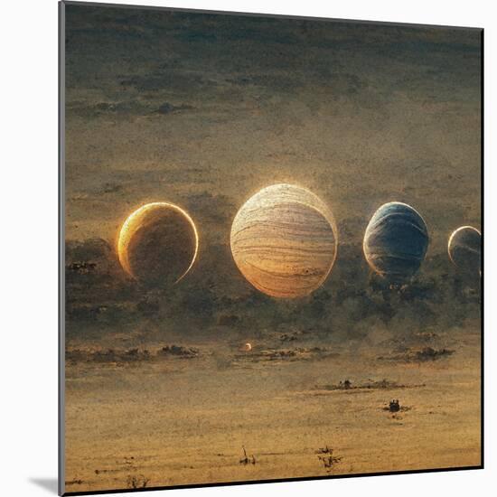 Astro Cruise 23 - Planets-Ben Heine-Mounted Giclee Print