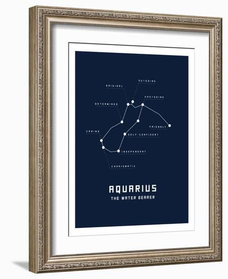 Astrology Chart Aquarius-null-Framed Art Print