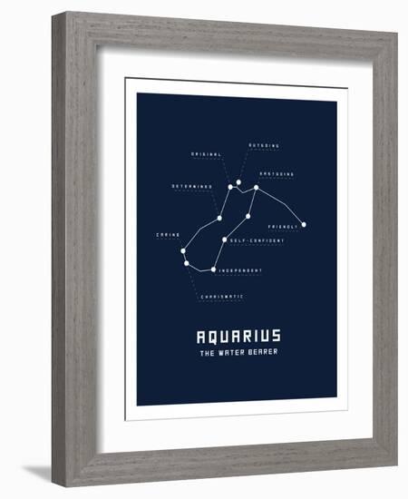 Astrology Chart Aquarius-null-Framed Art Print