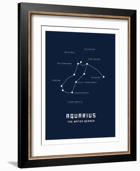 Astrology Chart Aquarius-null-Framed Art Print