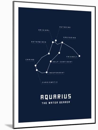Astrology Chart Aquarius-null-Mounted Art Print
