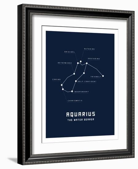 Astrology Chart Aquarius-null-Framed Art Print