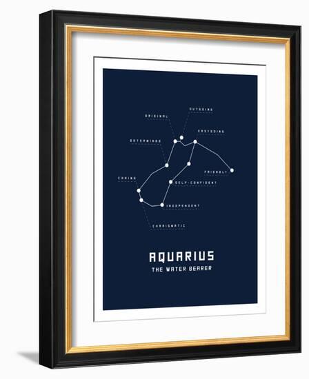 Astrology Chart Aquarius-null-Framed Art Print