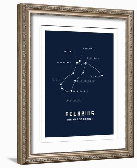 Astrology Chart Aquarius-null-Framed Premium Giclee Print