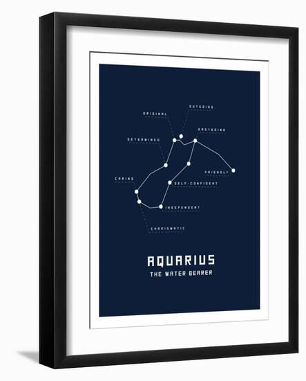 Astrology Chart Aquarius-null-Framed Premium Giclee Print