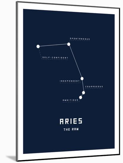 Astrology Chart Aries-null-Mounted Art Print