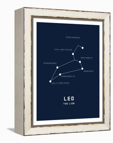 Astrology Chart Leo-null-Framed Stretched Canvas