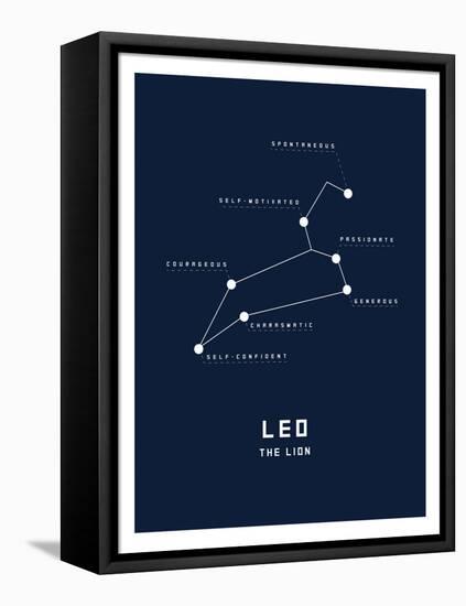 Astrology Chart Leo-null-Framed Stretched Canvas