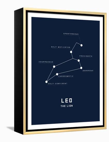 Astrology Chart Leo-null-Framed Stretched Canvas