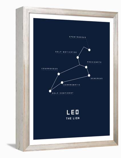 Astrology Chart Leo-null-Framed Stretched Canvas