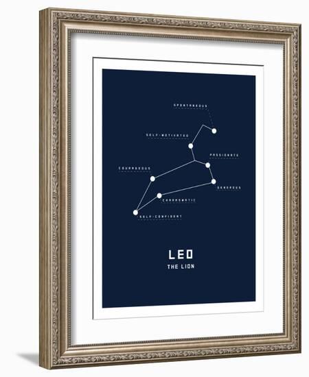 Astrology Chart Leo-null-Framed Art Print