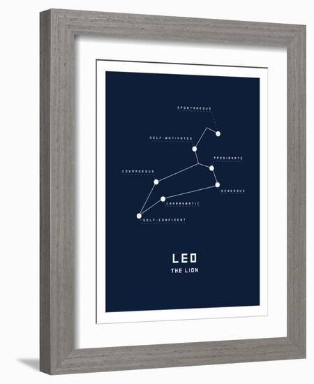 Astrology Chart Leo-null-Framed Art Print