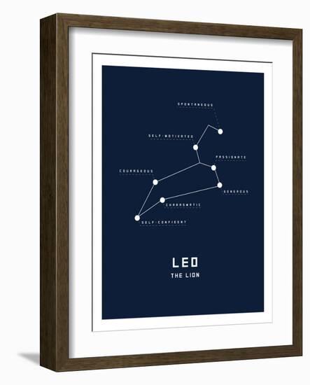 Astrology Chart Leo-null-Framed Premium Giclee Print