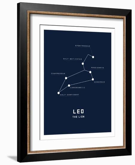Astrology Chart Leo-null-Framed Premium Giclee Print