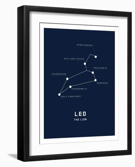 Astrology Chart Leo-null-Framed Premium Giclee Print