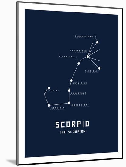 Astrology Chart Scorpio-null-Mounted Art Print