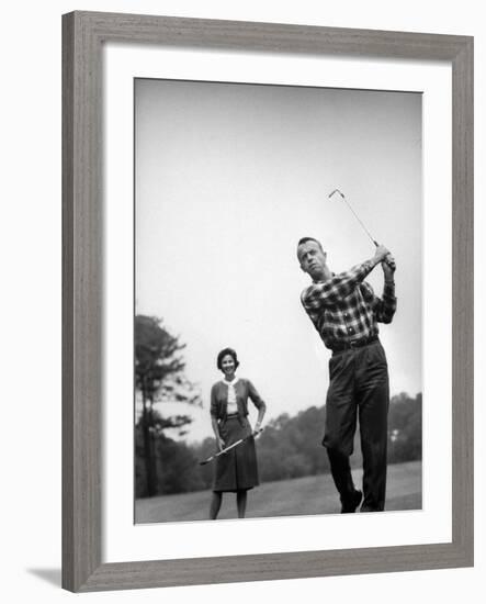 Astronaut Alan B. Shepard and His Wife Playing Golf-Ralph Morse-Framed Premium Photographic Print