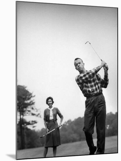 Astronaut Alan B. Shepard and His Wife Playing Golf-Ralph Morse-Mounted Premium Photographic Print