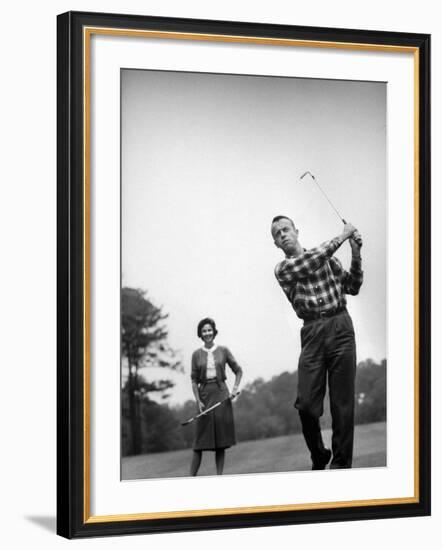 Astronaut Alan B. Shepard and His Wife Playing Golf-Ralph Morse-Framed Premium Photographic Print