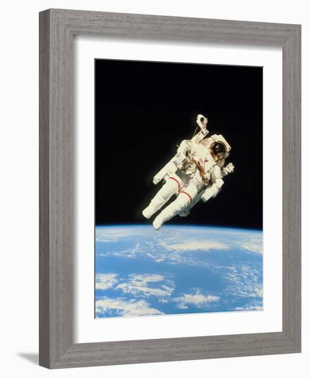 Astronaut Bruce McCandless Walking In Space-null-Framed Photographic Print