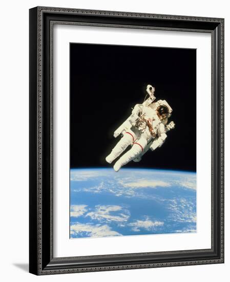 Astronaut Bruce McCandless Walking In Space-null-Framed Photographic Print