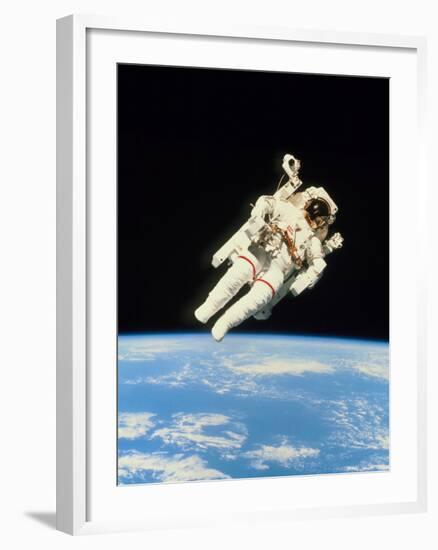 Astronaut Bruce McCandless Walking In Space-null-Framed Photographic Print