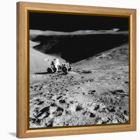 Astronaut David Scott (B193) on the Slope of Hadley Delta During Apollo 15, 1971-null-Framed Premier Image Canvas